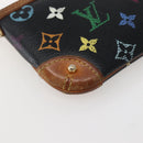 LOUIS VUITTON Multicolor Pochette Mila MM Pouch Black M60097 LV Auth 143169-13