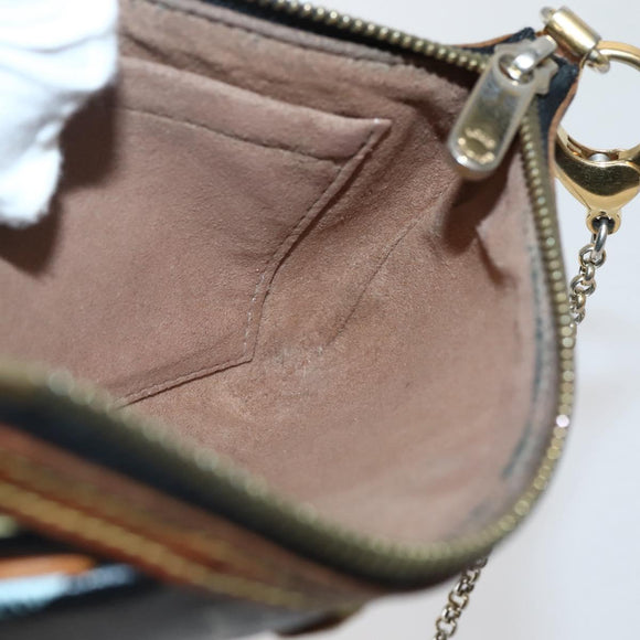 LOUIS VUITTON Multicolor Pochette Mila MM Pouch Black M60097 LV Auth 143169