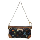 LOUIS VUITTON Multicolor Pochette Mila MM Pouch Black M60097 LV Auth 143169-2