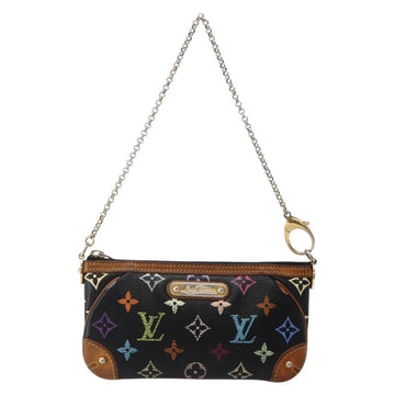 LOUIS VUITTON Multicolor Pochette Mila MM Pouch Black M60097 LV Auth 143169 - 0