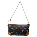 LOUIS VUITTON Multicolor Pochette Mila MM Pouch Black M60097 LV Auth 143169-3