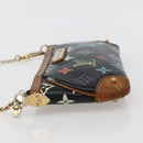 LOUIS VUITTON Multicolor Pochette Mila MM Pouch Black M60097 LV Auth 143169-4
