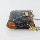 LOUIS VUITTON Multicolor Pochette Mila MM Pouch Black M60097 LV Auth 143169-5
