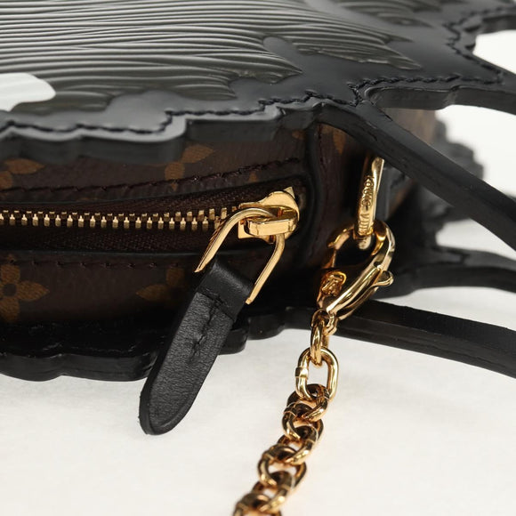 LOUIS VUITTON Epi Cat Face Pochette Shoulder Bag Gray LV Auth 143170M