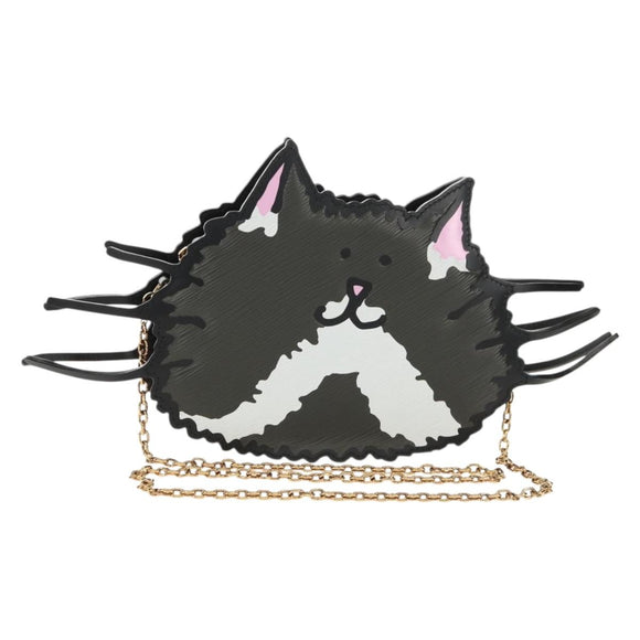 LOUIS VUITTON Epi Cat Face Pochette Shoulder Bag Gray LV Auth 143170M