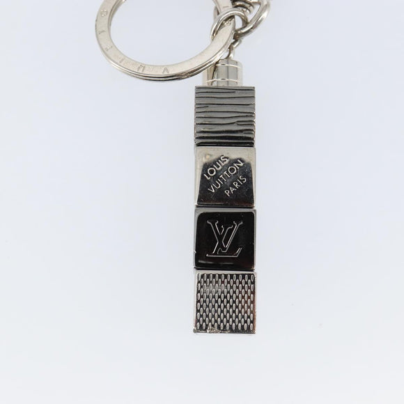 LOUIS VUITTON Porte Cles Cube Charm metal Silver M67142 LV Auth 143174V