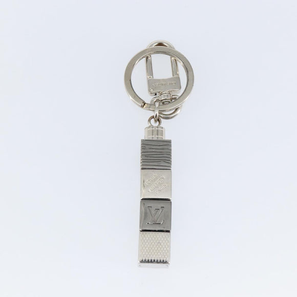 LOUIS VUITTON Porte Cles Cube Charm metal Silver M67142 LV Auth 143174V