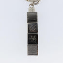 LOUIS VUITTON Porte Cles Cube Charm metal Silver M67142 LV Auth 143174V-7