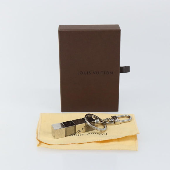 LOUIS VUITTON Porte Cles Cube Charm metal Silver M67142 LV Auth 143174V