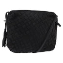 BOTTEGA VENETA INTRECCIATO Shoulder Bag Leather Black Gold Auth 143195-1
