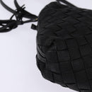 BOTTEGA VENETA INTRECCIATO Shoulder Bag Leather Black Gold Auth 143195-9