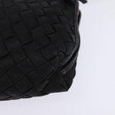 BOTTEGA VENETA INTRECCIATO Shoulder Bag Leather Black Gold Auth 143195-14