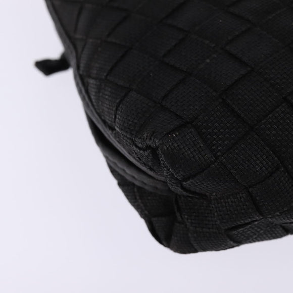 BOTTEGA VENETA INTRECCIATO Shoulder Bag Leather Black Gold Auth 143195