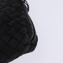 BOTTEGA VENETA INTRECCIATO Shoulder Bag Leather Black Gold Auth 143195-16