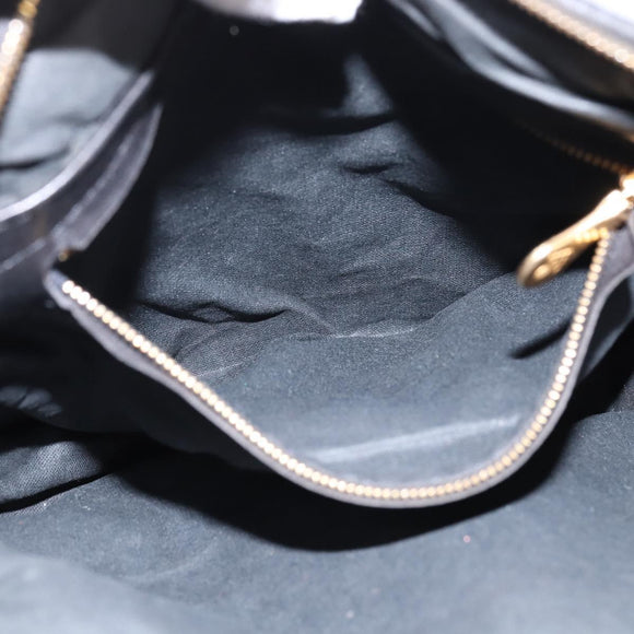 BOTTEGA VENETA INTRECCIATO Shoulder Bag Leather Black Gold Auth 143195