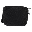 BOTTEGA VENETA INTRECCIATO Shoulder Bag Leather Black Gold Auth 143195-13