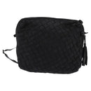 BOTTEGA VENETA INTRECCIATO Shoulder Bag Leather Black Gold Auth 143195-2