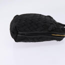 BOTTEGA VENETA INTRECCIATO Shoulder Bag Leather Black Gold Auth 143195-4