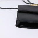 GIVENCHY Hand Bag Leather 2way Black Gold Auth 143196-10