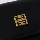 GIVENCHY Hand Bag Leather 2way Black Gold Auth 143196-18