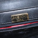 GIVENCHY Hand Bag Leather 2way Black Gold Auth 143196-19