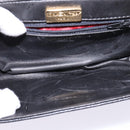 GIVENCHY Hand Bag Leather 2way Black Gold Auth 143196-12