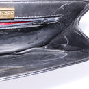 GIVENCHY Hand Bag Leather 2way Black Gold Auth 143196-20