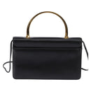 GIVENCHY Hand Bag Leather 2way Black Gold Auth 143196-2