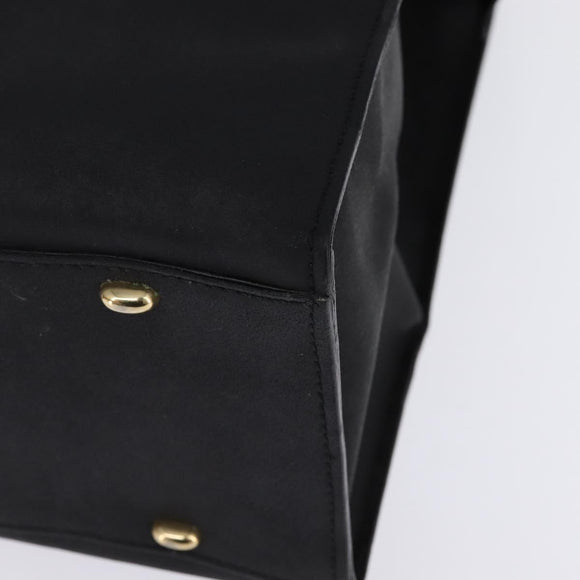 CELINE Tote Bag Leather Black Gold Auth 143197