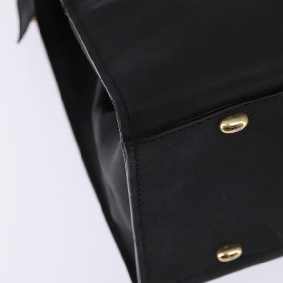 CELINE Tote Bag Leather Black Gold Auth 143197