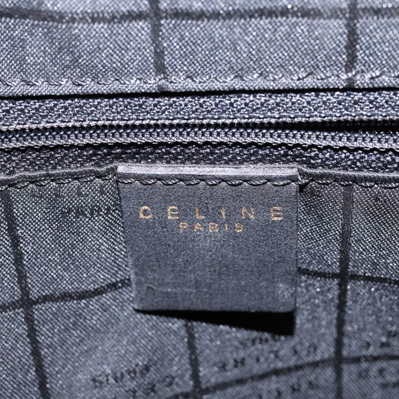 CELINE Tote Bag Leather Black Gold Auth 143197