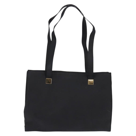 CELINE Tote Bag Leather Black Gold Auth 143197