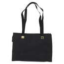 CELINE Tote Bag Leather Black Gold Auth 143197-3