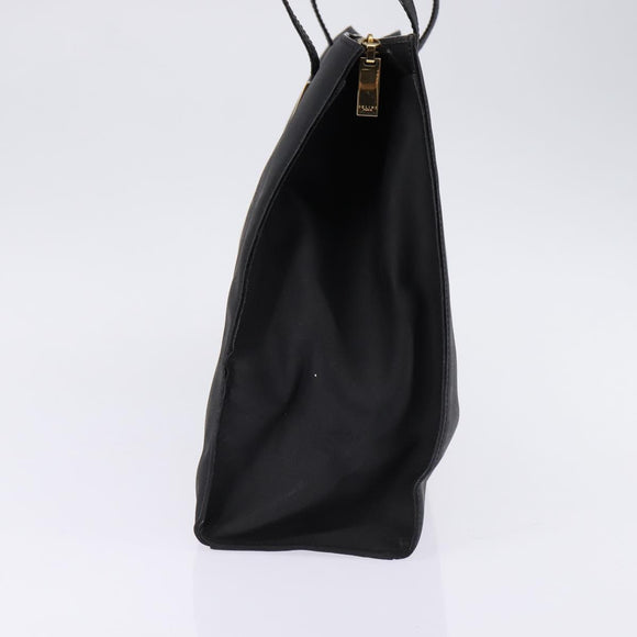 CELINE Tote Bag Leather Black Gold Auth 143197