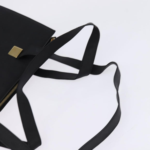 CELINE Tote Bag Leather Black Gold Auth 143197