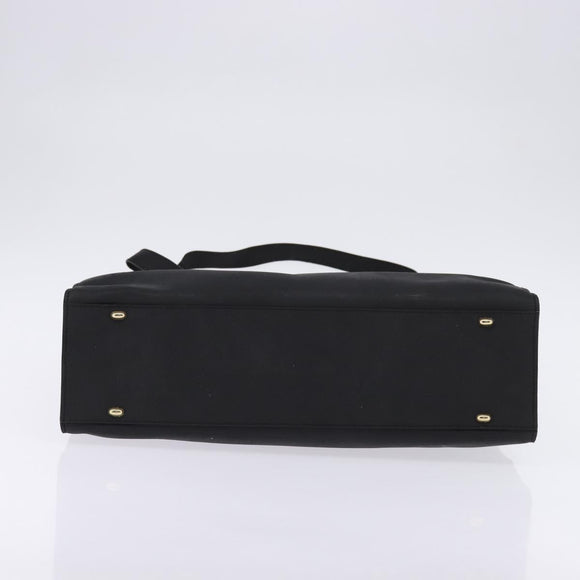 CELINE Tote Bag Leather Black Gold Auth 143197