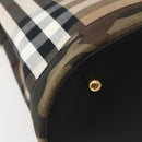 BURBERRY Nova Check Tote Bag Canvas Beige Gold Auth 143198-16