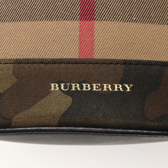 BURBERRY Nova Check Tote Bag Canvas Beige Gold Auth 143198