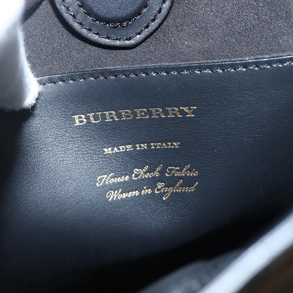 BURBERRY Nova Check Tote Bag Canvas Beige Gold Auth 143198