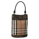 BURBERRY Nova Check Tote Bag Canvas Beige Gold Auth 143198-1
