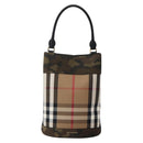 BURBERRY Nova Check Tote Bag Canvas Beige Gold Auth 143198-13