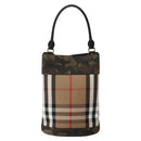 BURBERRY Nova Check Tote Bag Canvas Beige Gold Auth 143198-2
