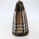 BURBERRY Nova Check Tote Bag Canvas Beige Gold Auth 143198-3