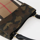 BURBERRY Nova Check Tote Bag Canvas Beige Gold Auth 143198-6