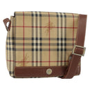 BURBERRY Nova Check Shoulder Bag PVC Beige Auth 143199-1