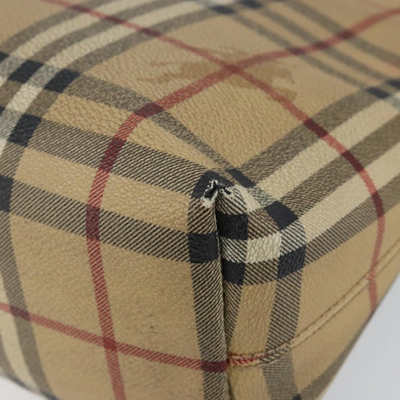 BURBERRY Nova Check Shoulder Bag PVC Beige Auth 143199