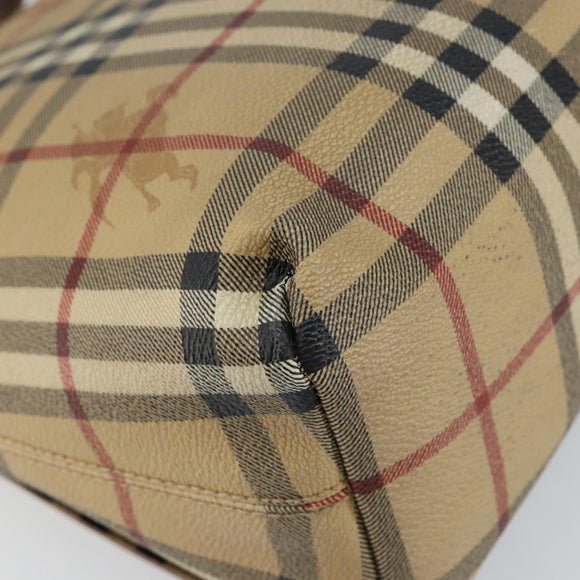 BURBERRY Nova Check Shoulder Bag PVC Beige Auth 143199
