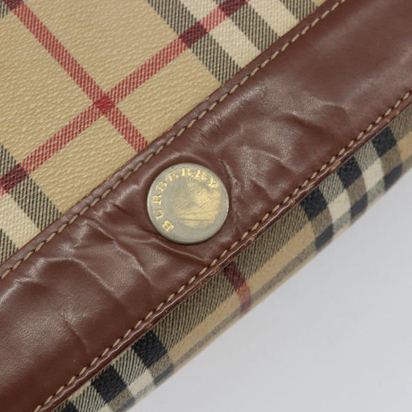 BURBERRY Nova Check Shoulder Bag PVC Beige Auth 143199