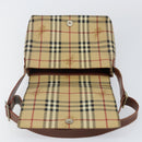 BURBERRY Nova Check Shoulder Bag PVC Beige Auth 143199-17
