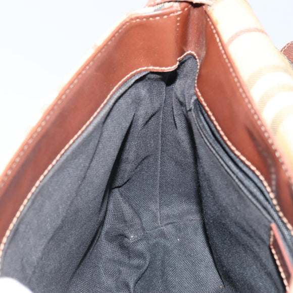 BURBERRY Nova Check Shoulder Bag PVC Beige Auth 143199